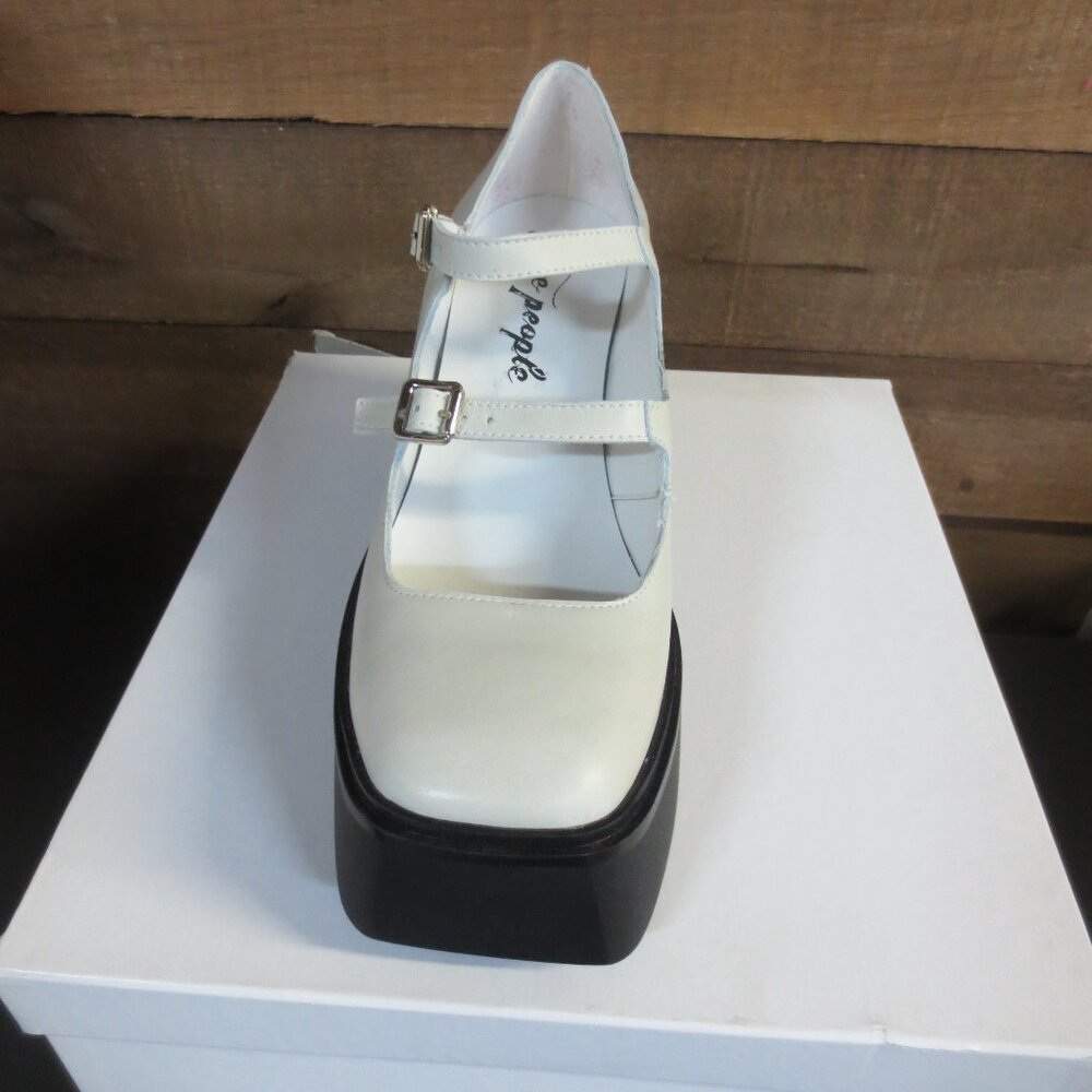 FREE PEOPLE LADIES DALIAN DOUBLE STRAP PLATFORM SHOES - EU 37 US 6.5 - OFF WHITE - Picture 1 of 6